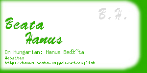 beata hanus business card